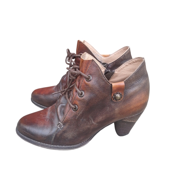 L'artiste Spring Step Size 39(8.5) Juliane Brown Leather Ankle Lace Up Boots - Picture 4 of 16
